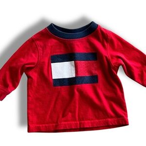 Vintage 90s Tommy Hilfiger Flag Pullover Long Sleeve Crewneck Shirt 3-6 Month